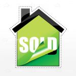 Abstract House Sticker with Sold Text